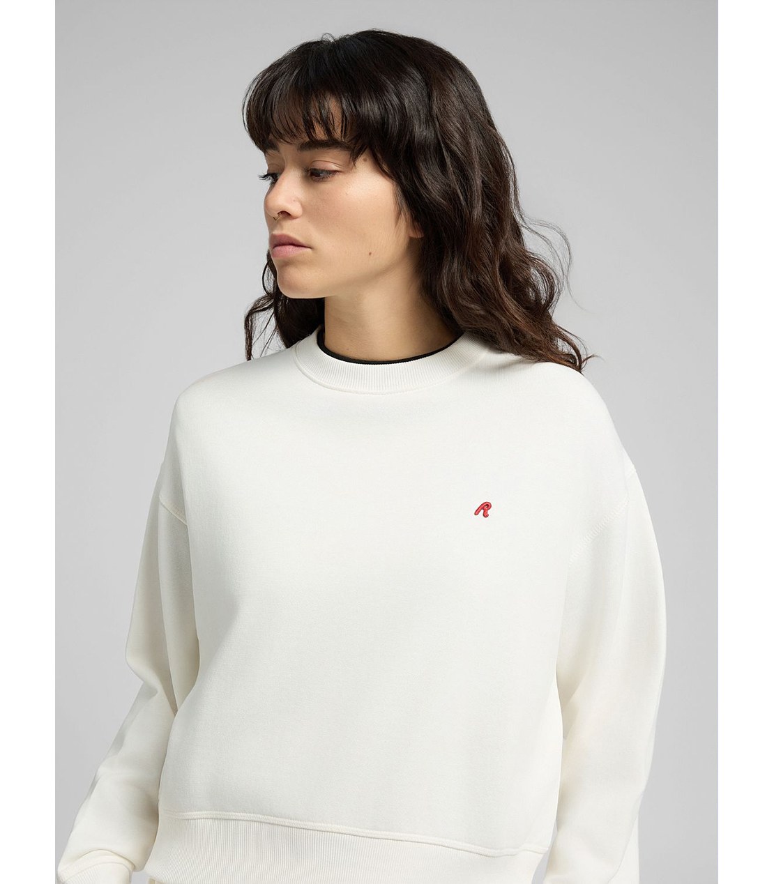 R刺しゅう コットンスウェットシャツ 詳細画像 ホワイト 5